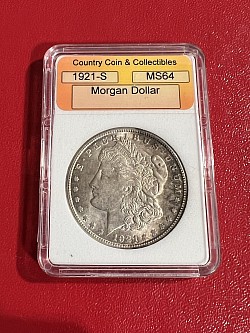 1921-S Morgan Silver Dollar MS64 Toned $120.00