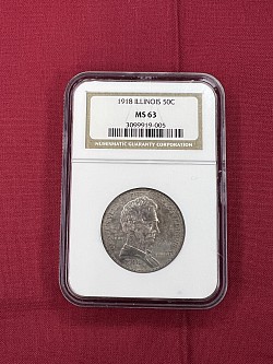 1918 Illinois 50C MS63 $140.00
