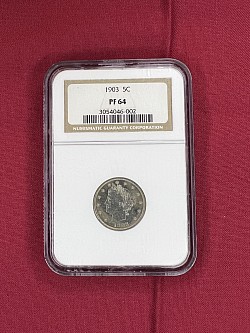 1903 5C PF64 $280.00