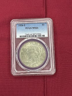 1926-S Peace Dollar PCGS MS64 $190.00