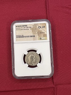 Roman Republic Georgian III, AD 238-244 AR Double-Denarius Ch VF $75.00